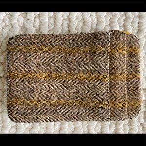 J. Crew Magic Wallet in Brown/Mustard Tweed